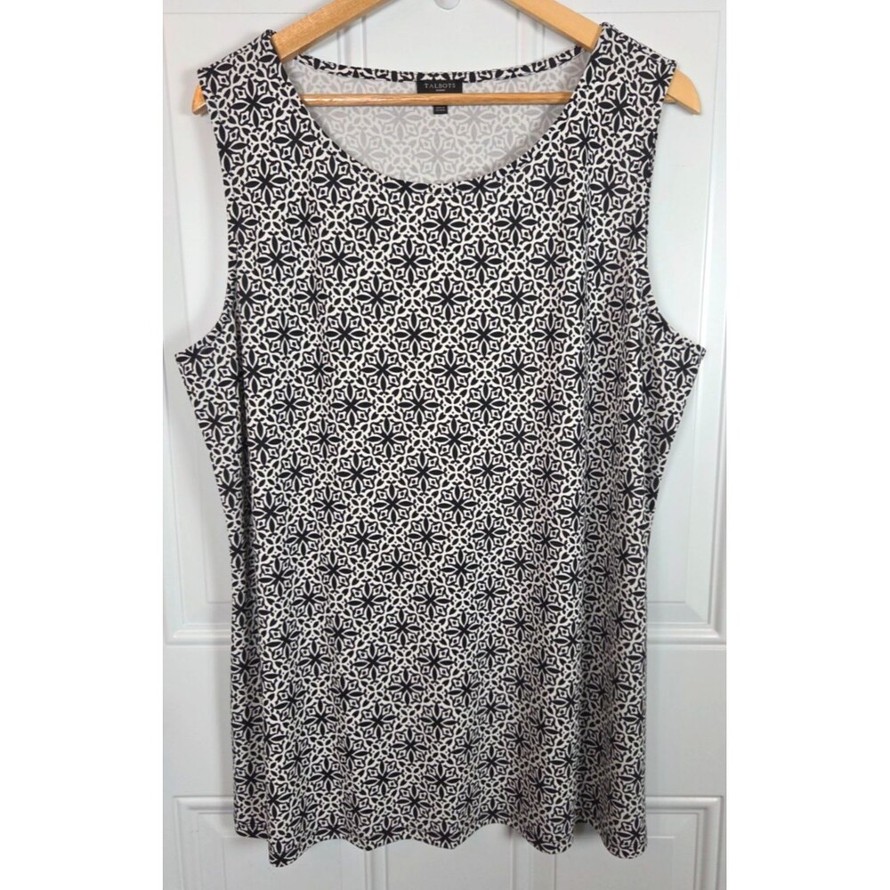 Talbots Plus Size Tank Top Size 2X Geometric Print Dressy